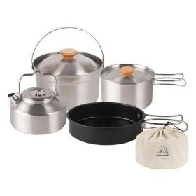 Jacketed Kettle Camping Stainless Steel Pot 4-piece