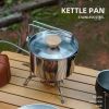 Outdoor multifunctional 304 stainless steel boiling kettle mountaineering portable coffee pot foldable fishing camping pot teapot