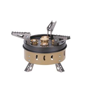 Windproof Camping Cookout Gas Stove Holder Set (Option: Dark khaki)