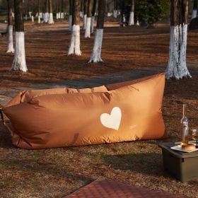 Inflatable Sofa Portable (Option: Milk tea love)