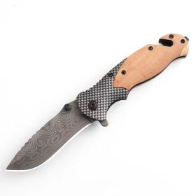 Moonlight Folding High Hardness Multi-function Knife (Option: Laser Damascus pattern)