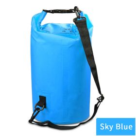 Outdoor Waterproof Sport Dry Bag With Adjustable Shoulder Strap For Beach; Drifting; Mountaineering Outdoor Backpack Waterproof Hiking Bag 500D Nylon (Color: Light Blue, size: 5L)