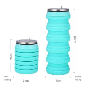 480ml Foldable Silicone Water Cup Creative Protable Travel Cycling Running Water Bottle Folding Outdoor Sports Kettle Drinkware (Capacity: 480ml, Color: 3)