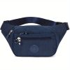 Simple Waist Bag; Letter Patch Decor Crossbody Bag; Casual Nylon Phone Bag For Outdoor Travel Sports