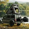 Trustmade Triangle Aluminium Black Hard Shell Grey Rooftop Tent with Roof Rack Scout Plus Series