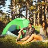 4 Persons Camping Waterproof Tent Pop Up Tent Instant Setup Tent w/2 Mosquito Net Doors Carrying Bag Folding 4 Seasons