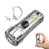 1pc Mini Portable LED Flashlight With Keychain; USB Charging Warning Light For Outdoor Camping Emergency