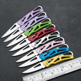 Folding Portable Stainless Steel Self-defense Mini Key Knife (Color: Purple)